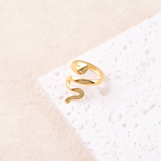 BAGUE LISSE EN FORME DE SERPENT / DORE OU ARGENT