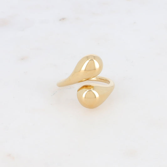 BAGUE REGLABLE AVEC EFFET MIROIR / DORE OU ARGENT