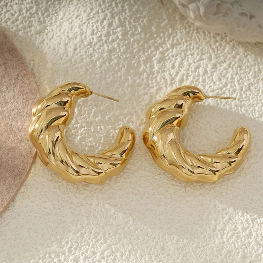 BOUCLES CREOLES DESIGN TORSADE ET SCULPTE