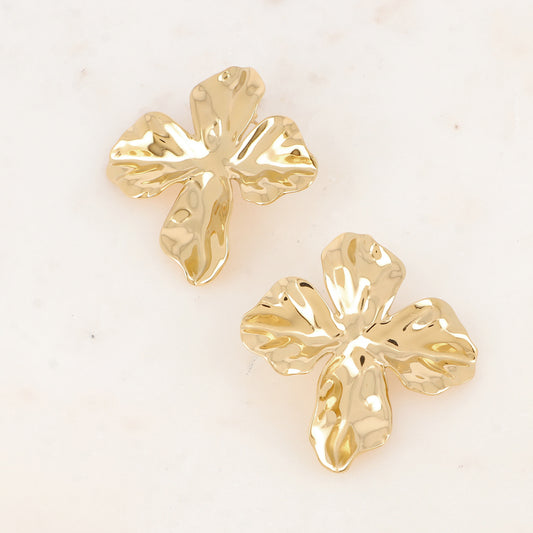 BOUCLES PUCES - MOTIF FEUILLAGE