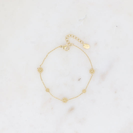 BRACELET - PETITES FLEURS / DORE OU ARGENT