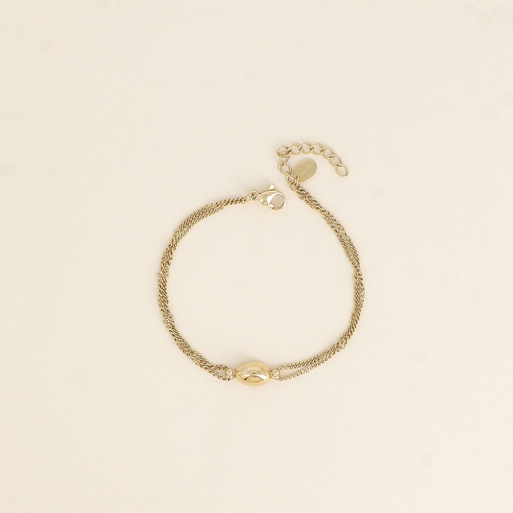 BRACELET - PETIT OVALE BOMBE / DORE OU ARGENT