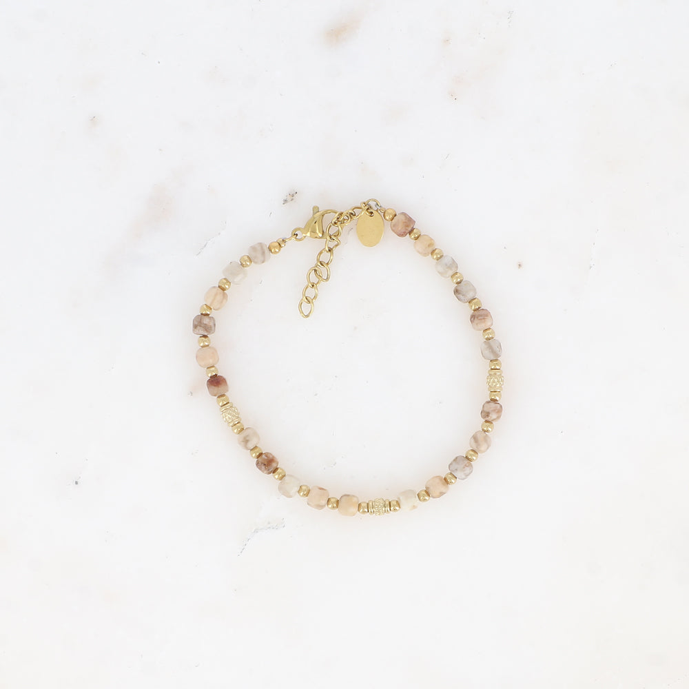 BRACELET CLEMENCE - PIERRES NATURELLES CUBIQUES