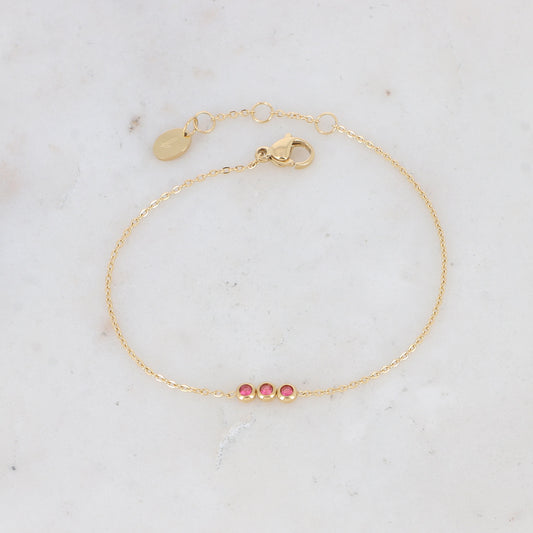 BRACELET MIZANO - 3 OXYDES DE ZIRCONIUM / DIFFERENTES COULEURS