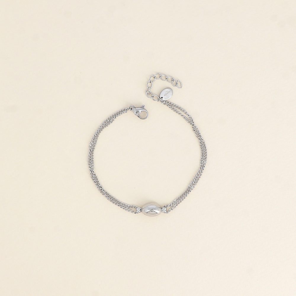 BRACELET - PETIT OVALE BOMBE / DORE OU ARGENT