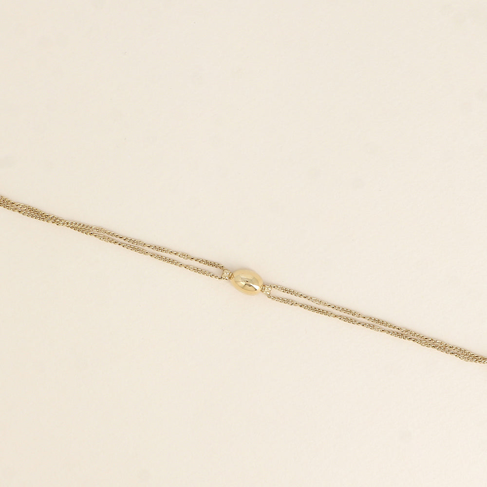 BRACELET - PETIT OVALE BOMBE / DORE OU ARGENT