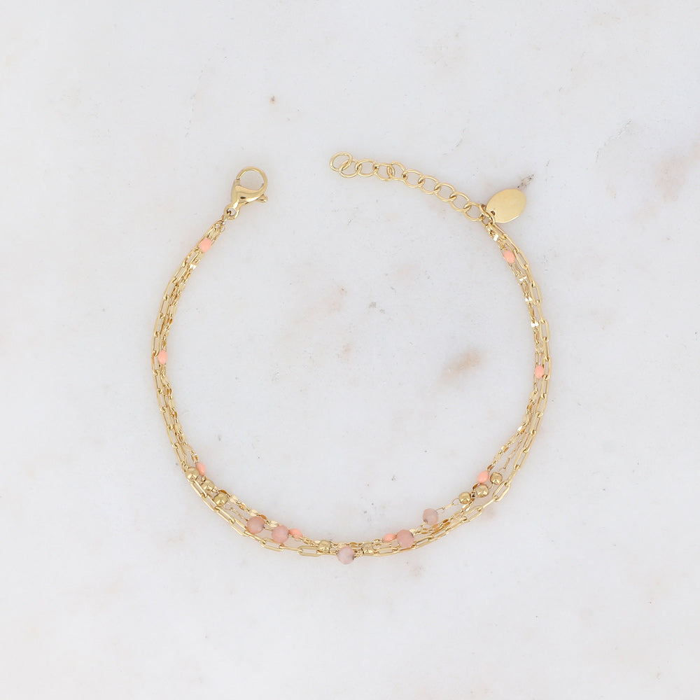 BRACELET 3 RANGS AVEC PIERRES NATURELLES