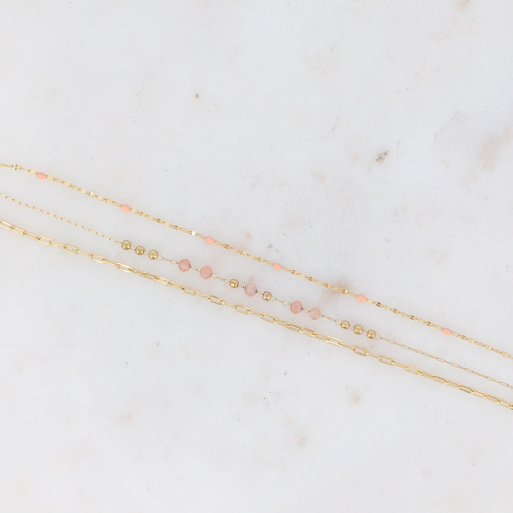 BRACELET 3 RANGS AVEC PIERRES NATURELLES