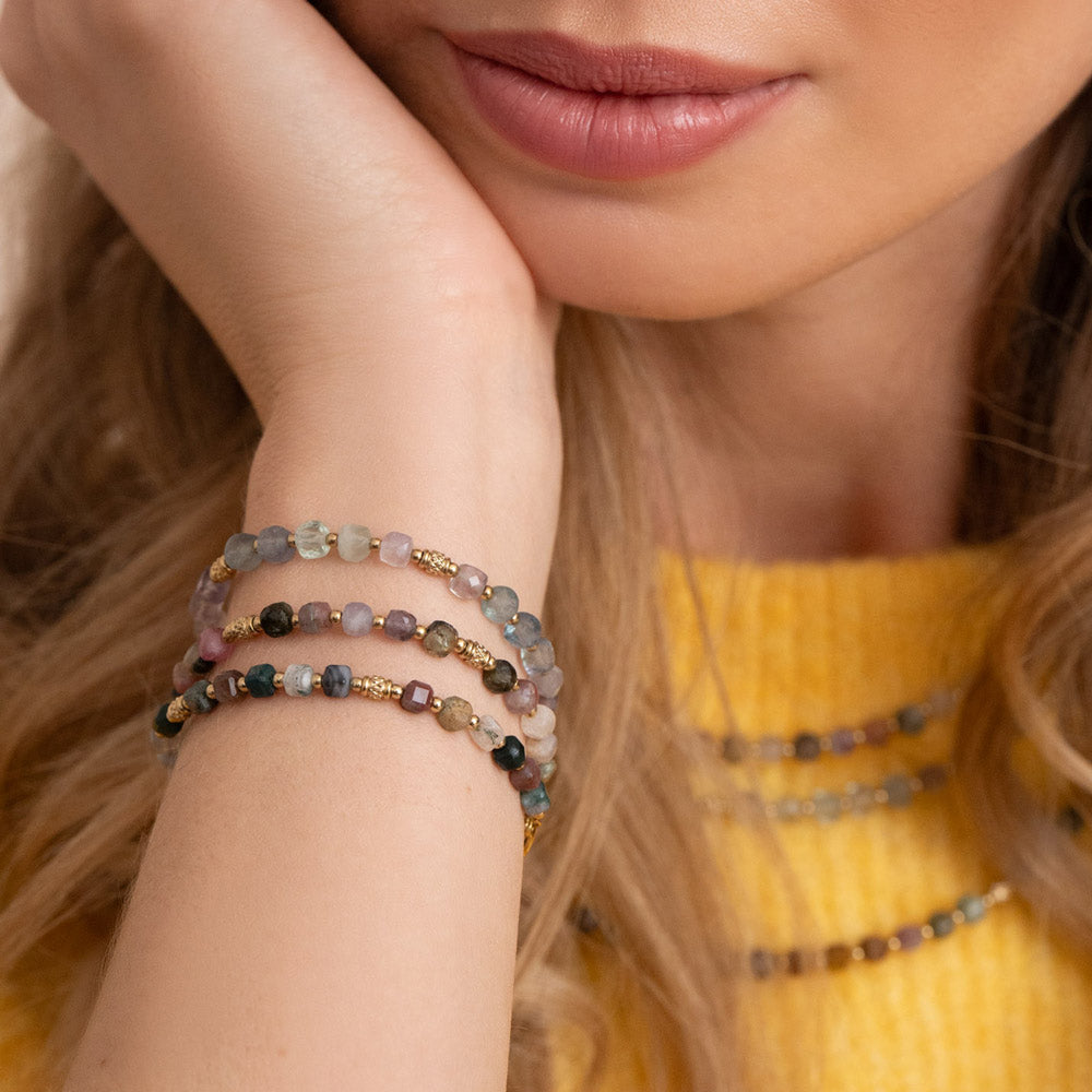 BRACELET CLEMENCE - PIERRES NATURELLES CUBIQUES