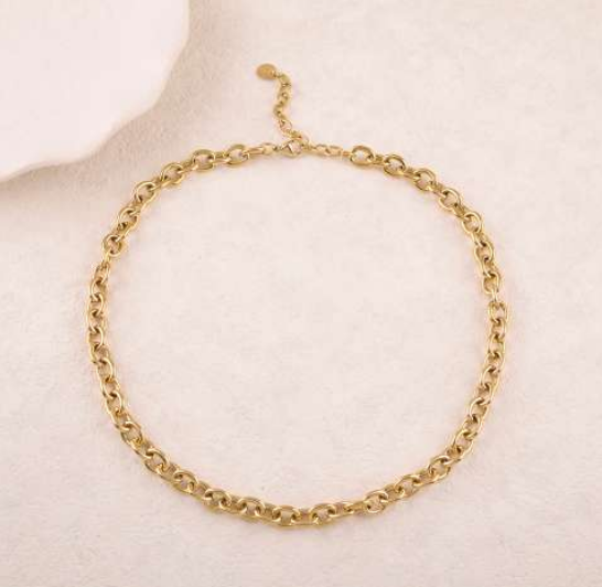 COLLIER EN MAILLE / DORE OU ARGENT