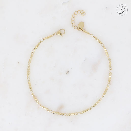 BRACELET DE CHEVILLE - MAILLE 3 GRAINS