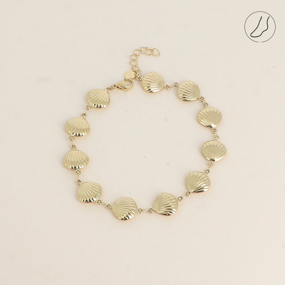 BRACELET POUR CHEVILLE MAILLE COQUILLAGES