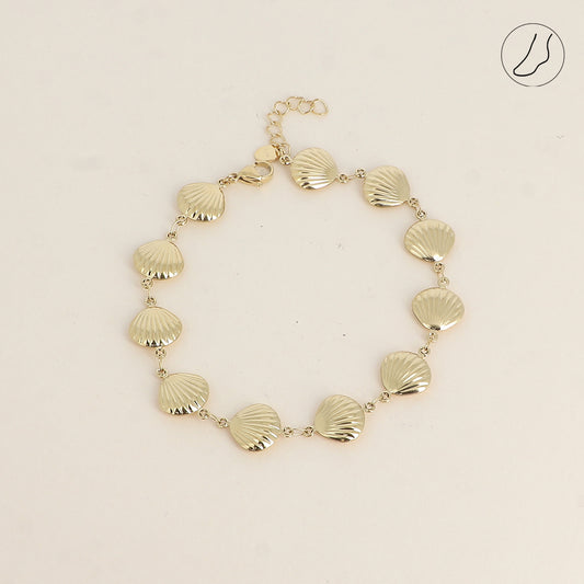 BRACELET POUR CHEVILLE MAILLE COQUILLAGES