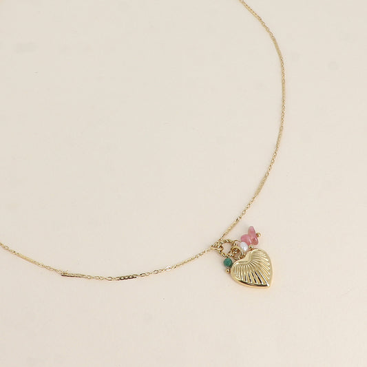 COLLIER - COEUR STRIE, PIERRES NATURELLES