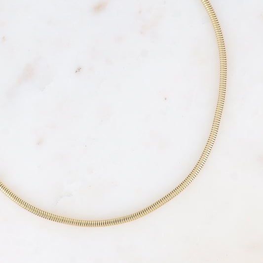 COLLIER - MAILLE SERPENT / DORE OU ARGENT