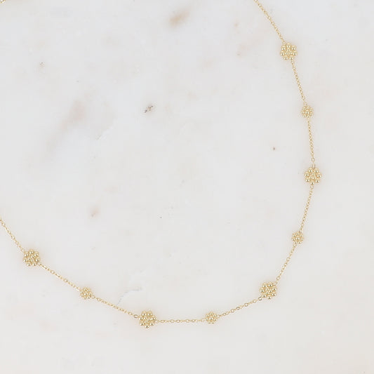 COLLIER - PETITES FLEURS / DORE OU ARGENT