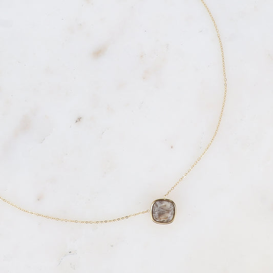COLLIER LEA AVEC PIERRE NATURELLE