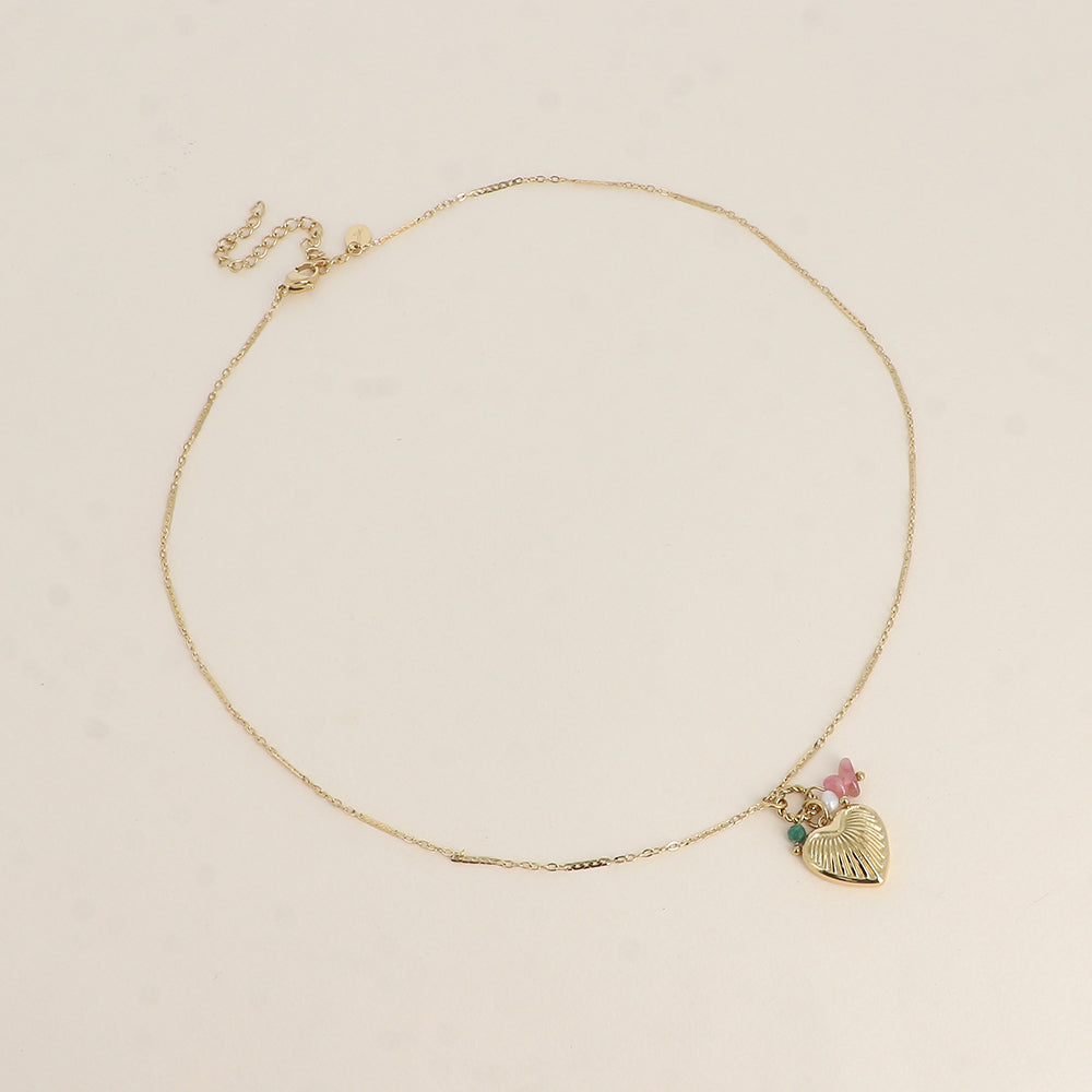 COLLIER - COEUR STRIE, PIERRES NATURELLES