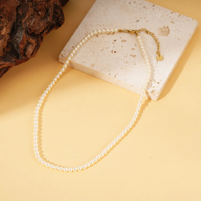 COLLIER CHAINE PERLE SYNTHETIQUE