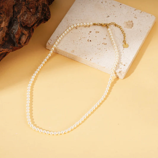 COLLIER CHAINE PERLE SYNTHETIQUE