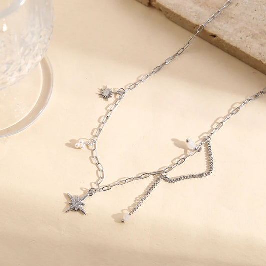 COLLIER MAILLONS AVEC PLUSIEURS PENDENTIFS