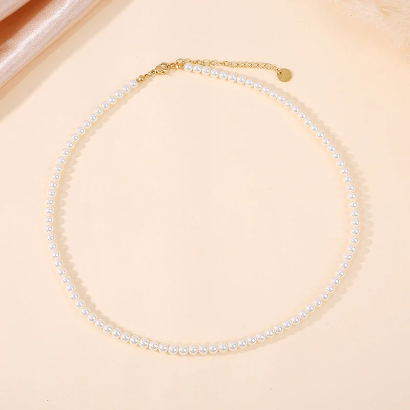 COLLIER CHAINE PERLE SYNTHETIQUE