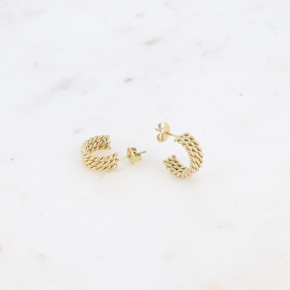 CREOLES - TRIPLE TORSADE / DORE OU ARGENT