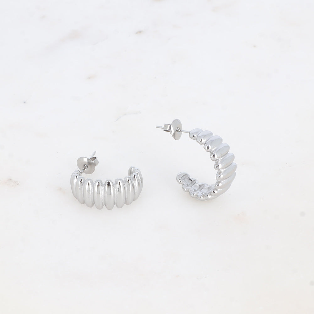 CREOLES - GRAVURE STRIEES HORIZONTALES / DORE OU ARGENT