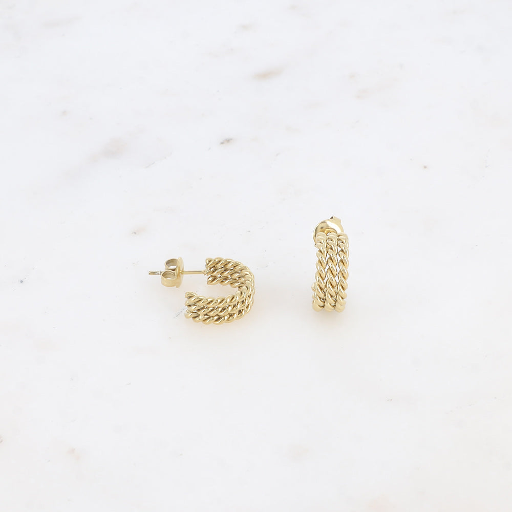 CREOLES - TRIPLE TORSADE / DORE OU ARGENT