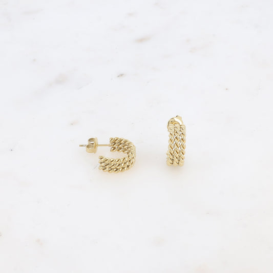 CREOLES - TRIPLE TORSADE / DORE OU ARGENT