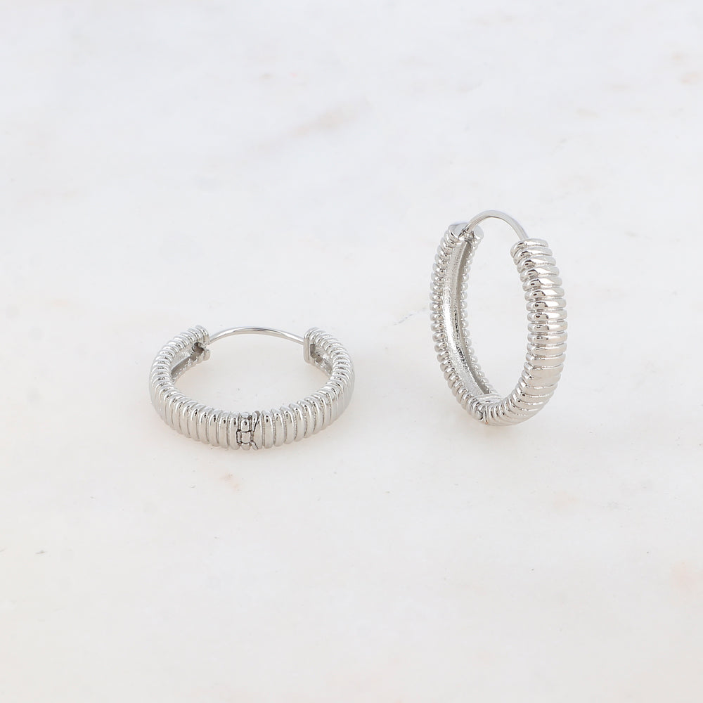 CREOLES AVEC RAINURES / DORE OU ARGENT