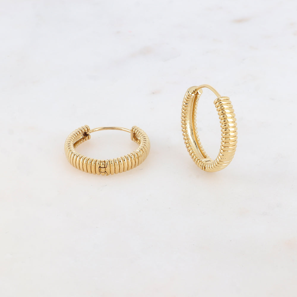 CREOLES AVEC RAINURES / DORE OU ARGENT