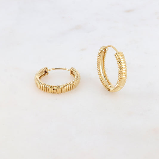 CREOLES AVEC RAINURES / DORE OU ARGENT