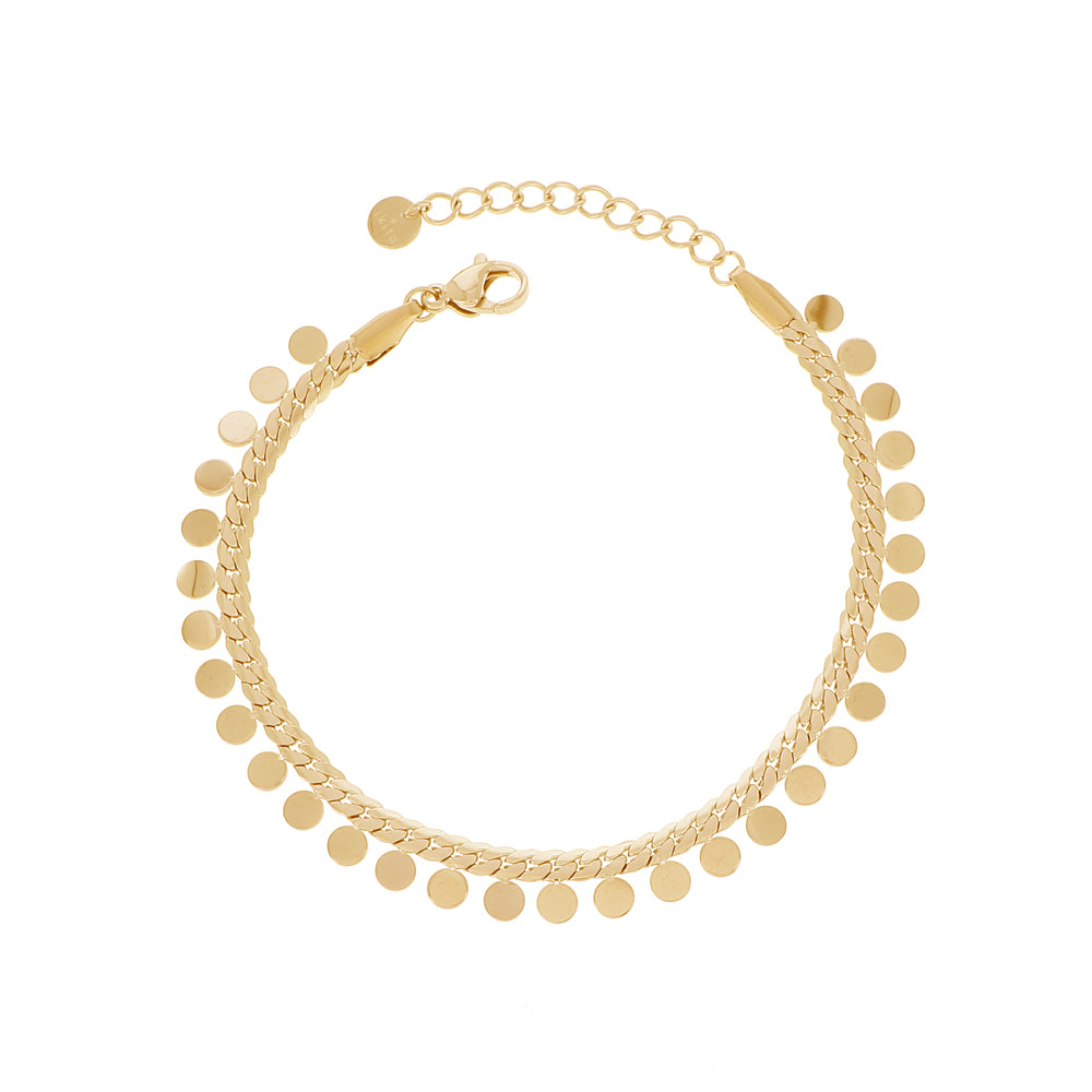BRACELET AVEC PASTILLES / DORE OU ARGENT
