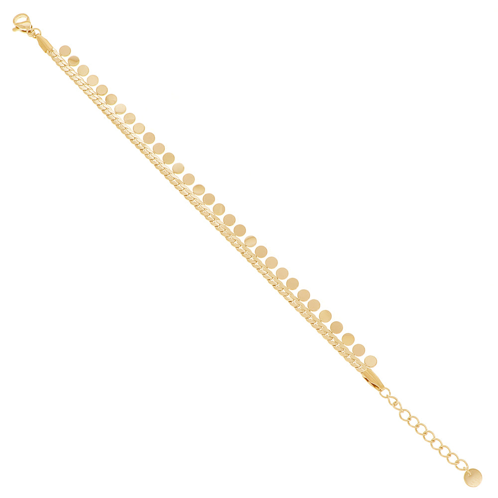 BRACELET AVEC PASTILLES / DORE OU ARGENT