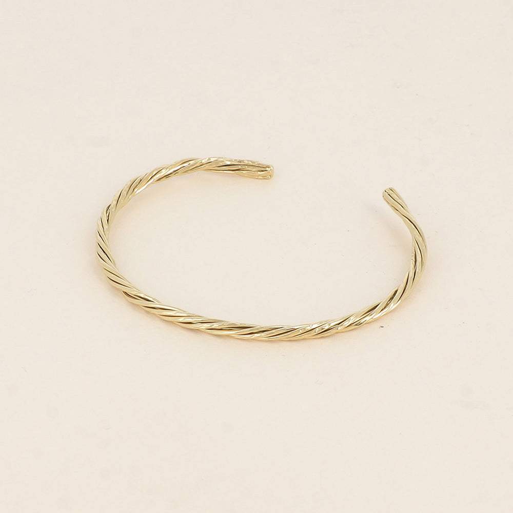 JONC - ANNEAU TRESSE / DORE OU ARGENT