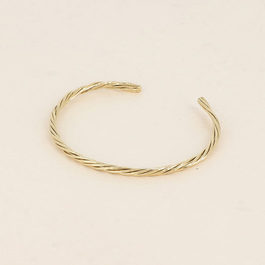 JONC - ANNEAU TRESSE / DORE OU ARGENT