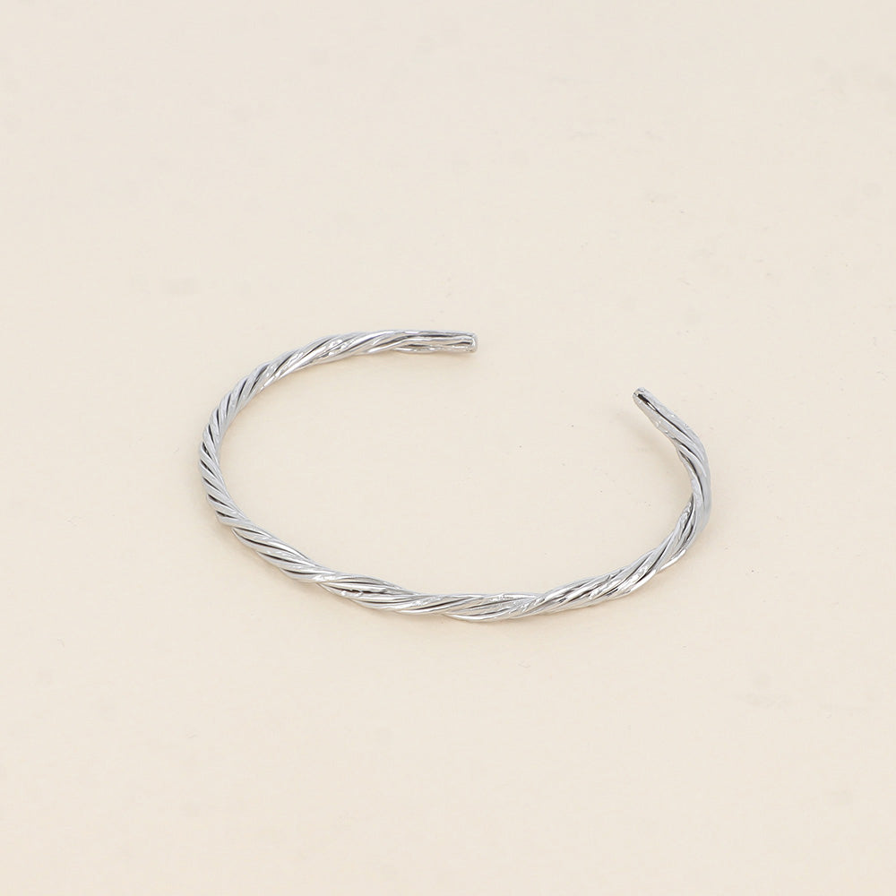 JONC - ANNEAU TRESSE / DORE OU ARGENT
