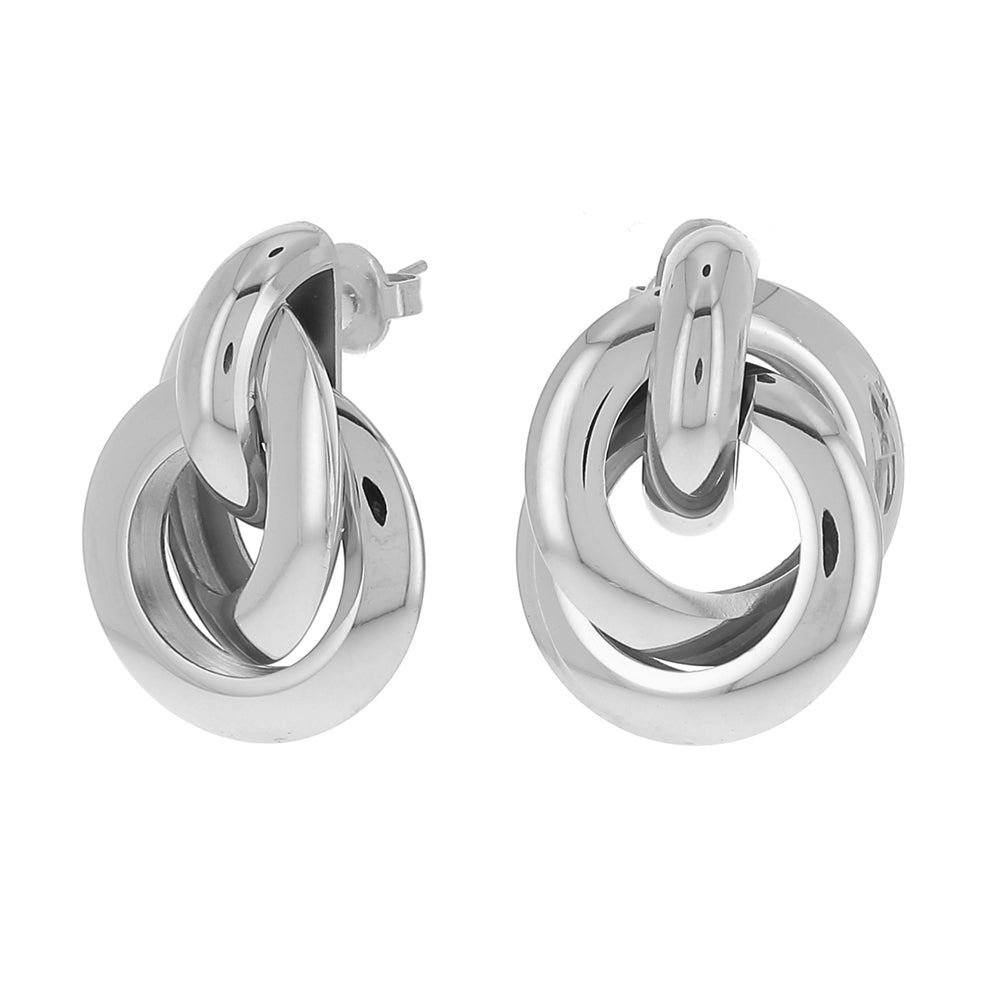 BOUCLES PUCES AVEC DOUBLE ANNEAU / DORE OU ARGENT