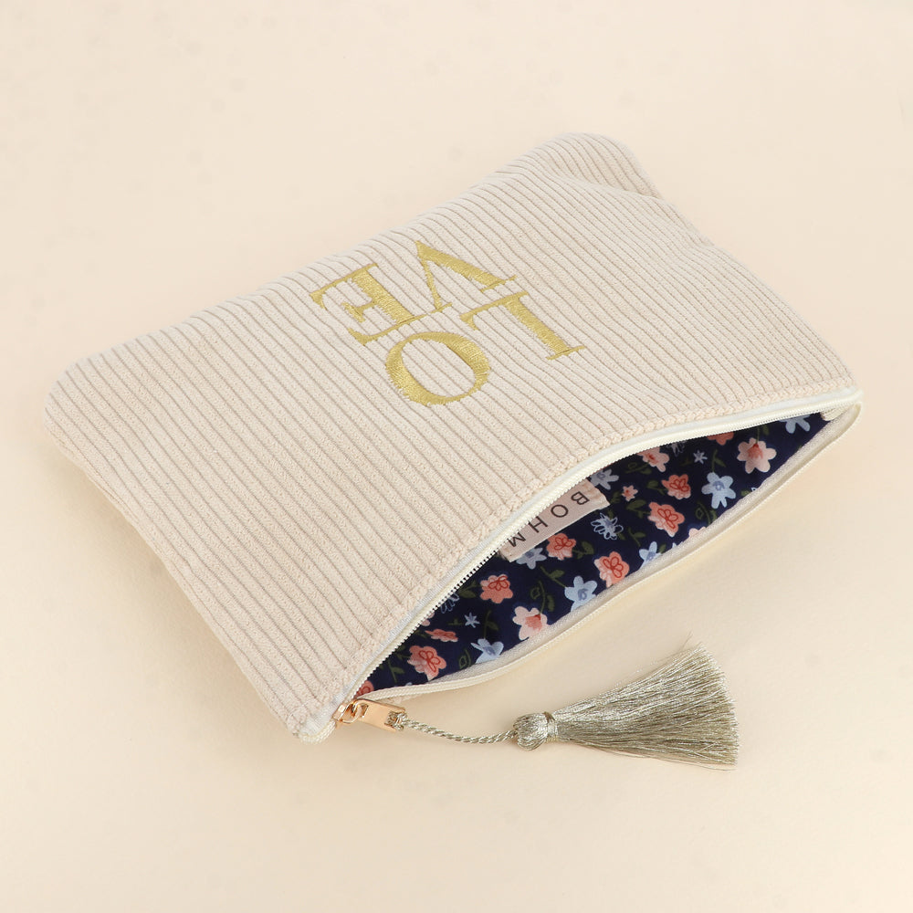 TROUSSE - LOVE - VELOURS CÔTELÉ